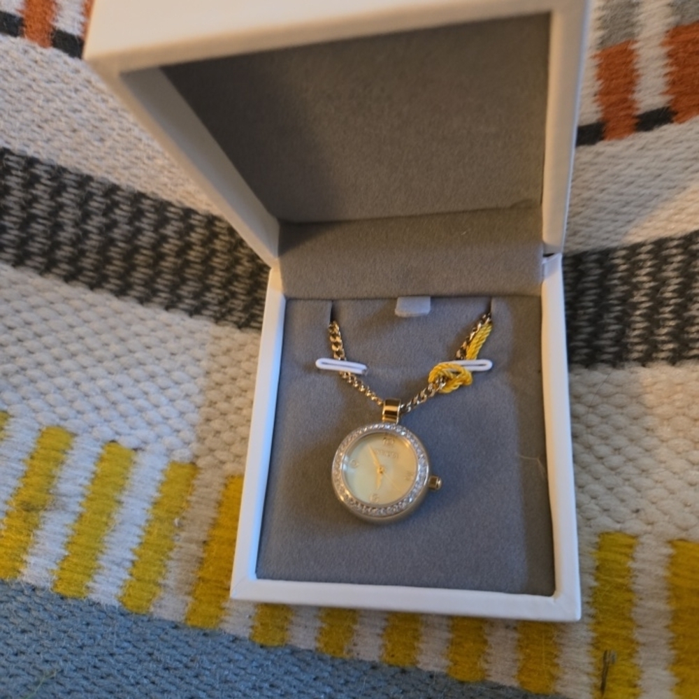 NIB NEW Invicta Mini Angel Women's Necklace Gold Watch 22.5mm